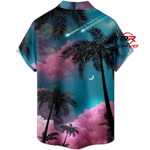 ORVO Sports <b>Men</b> Hawaiian <b>Shirt</b> Knitted 100% Polyester 140g Short Sleeve Turn Down Collar Parrot Print Casual Summer <b>Beach</b> Wear - Product Image 6