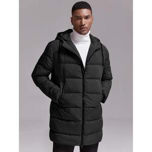 2025 hommes décontracté longue veste d'hiver à capuche manteau bouffant avec fermeture à glissière grande taille chaud Nylon Polyester coton rembourrage manteaux - Product Image 4