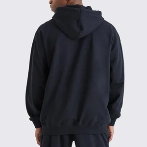 เสื้อสเวตเชิ้ตผ้าฝ้ายสีพื้นมีฮู้ดสำหรับผู้ชาย แขนยาว ทรงหลวม สวมใส่สบายๆ สำหรับฤดูใบไม้ร่วง ระบายอากาศได้ดี น้ำหนักปานกลาง มีเชือกผูก - Product Image 4