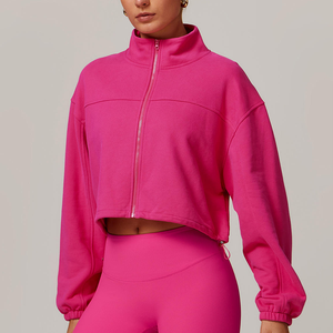 Women's Winter Warm Sports <b>Coat</b> Casual Loose Stand Collar <b>Cardigan</b> Long Sleeve Zipper Jacket Top for Running Fitness Hoodie <b>Coat</b> - Product Image 4