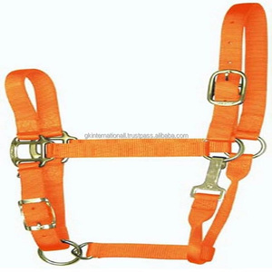 Licou de cheval en Nylon à Double couture 100% en 3 couleurs vives avec matériel réglable en laiton plaqué de haute qualité - Product Image 5