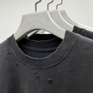 Oversized Men's Cotton Jersey <b>T</b>-<b>Shirt</b> Short Sleeve O-Neck Solid Color Washed Casual Fit <b>White</b> Black Gray - Product Image 2