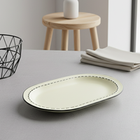 Premium Nordische Keramik-Steinzeugplatte 31,75 cm Oval Fischteller Modell 3460888-31X21 Ofen-, Spülmaschinen- und Mikrowellenfest BPA-frei
