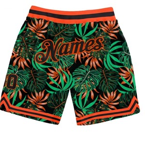 Shorts de bain personnalisés pour hommes, imprimé feuilles tropicales, sublimation, respirants, taille élastique, décontractés, streetwear d'été, OEM ODM - Product Image 3