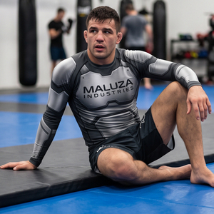 Heavy Duty Heat-Transfer Printed MMA <b>Rash</b> Guard <b>Shirt</b> Custom Unisex BJJ Jiu Jitsu Compression Jersey Silicone Grip Front - Product Image 5