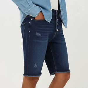 2025 New Arrived Plus Size Ripped Button Decorations <b>Jean</b> <b>Shorts</b> Custom Embroidery Logo High Street Solid Baggy Wash Denim <b>Short</b> - Product Image 3