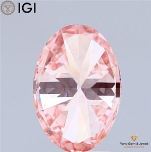 เพชร CVD ทรงรี 3.00 กะรัต สีชมพูสดใส ระดับ VS1 ได้รับการรับรองจาก IGI สำหรับสร้อยคอแบบโซลิท - Product Image 4