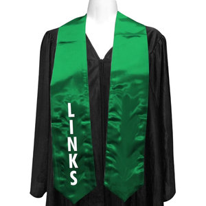 Estola de Graduación de Satén The Links con Nombre de Organización, Verde Kelly, Bordado Personalizado, Banda Académica, Prendas de Honor, Suministro al por Mayor - Product Image 1