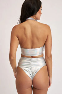 Top de Pole Dance para Mujer, Moda 2026, Cuello Alto, Ligero, Transpirable, Tela Elástica de Algodón, Ropa de Entrenamiento, Suministro OEM - Product Image 5