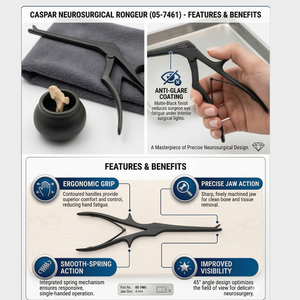 Caspar Osteophyte Rongeur 4mm × 145mm |   Instrumento Quirúrgico Ortopédico de Columna Vertebral de Acero Inoxidable de Primera Calidad |   Neurocirugía y Cirugía de Columna Vertebral - Product Image 4
