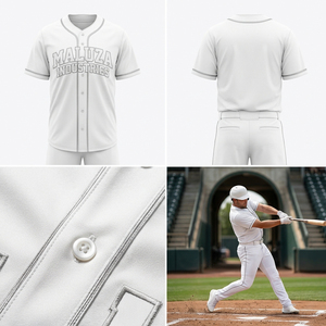 Maillot de baseball imprimé de haute qualité, uniforme d'équipe personnalisé, short respirant, vêtements de sport professionnels pour adultes, logo avant, UPF 50 MALUZA - Product Image 6