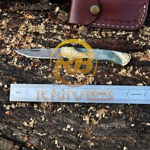 OEM Handmade Damascus Steel Fixed Blade Hunting <b>Knife</b> with Polished <b>Bone</b> <b>Handle</b> for Outdoor & Tactical Use - Product Image 2
