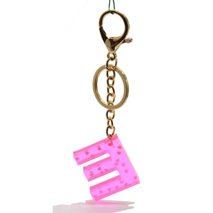 100pcs Transparent Glitter Confetti Resin Keychain Gold Lobster Clasp Key <b>Chains</b> <b>Initial</b> Alphabet Letter Crafts a to Z - Product Image 6