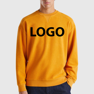 Sudaderas de Cuello Redondo Lisas 100% Algodón, Sudaderas con Logotipo Personalizado Estampado, Sudaderas Amarillas Extra Grandes de Manga Larga para Hombre - Product Image 1