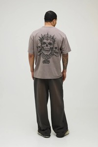 เสื้อยืดทรงบ็อกซี่โอเวอร์ไซส์ผ้าฝ้ายหนาน้ำหนักมากสำหรับผู้ชาย ทรงหลวมไหล่ตก สไตล์สตรีทแวร์ลำลอง แฟชั่นฤดูร้อน - Product Image 3