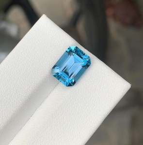 พลอยโทแพซสีน้ำเงินลอนดอนทรงเหลี่ยมมุมมนคุณภาพพรีเมียม สำหรับแหวน จี้ และงานออกแบบเครื่องประดับ - Product Image 4