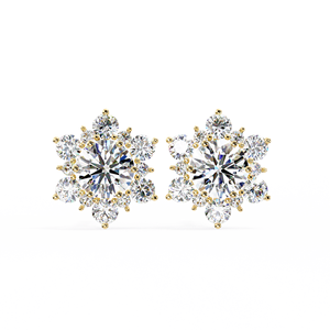 Snowflake Diamond Stud <b>Earrings</b> 0.72ctw Starburst <b>Halo</b> VVS Lab Grown CVD Diamond 14K Solid White Gold Posts for Women - Product Image 3