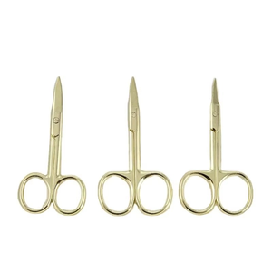 Tijeras para Cutículas de Acero Inoxidable Curvadas y Afiladas, Color Dorado, para Kits de Cuidado de Uñas, Belleza Premium, Duraderas, Ligeras, Ultrafinas - Product Image 2