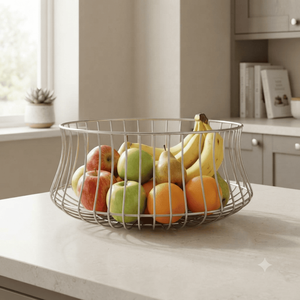 Corbeille à fruits moderne en fil métallique, grande corbeille de rangement pour fruits sur comptoir de cuisine, organisateur pour table à manger, décoration intérieure - Product Image 2