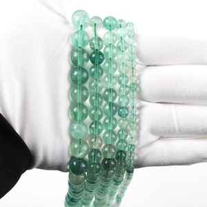Cuentas Sueltas de Fluorita Verde Natural de Alta Calidad, 20 Quilates, para Fabricación de Joyas, Pulseras, Collares, Accesorios DIY - Product Image 3