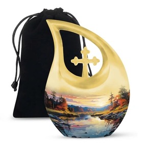 Urne commémorative de haute qualité pour les cendres humaines avec sac en velours gratuit - Product Image 3