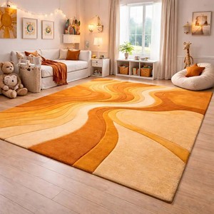 Modern Abstract Area Rug Luxury hand Tufted Rug Wool Rug Cozy Rug Styling Home Rug Geometric Rug For Livingroom Bedroom Home Rug - Product Image 2