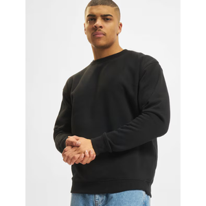 <b>Black</b> Oversized Crewneck <b>Sweatshirt</b>. Heavyweight Plain Fleece Pullover. Streetwear <b>Sweatshirt</b>. OEM Private Label Manufacturer - Product Image 2