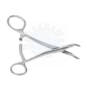 Pinzas de reducción ósea curvas escalonadas y puntiagudas NABSONS MED de 5.5 pulgadas, instrumento quirúrgico ortopédico manual de acero inoxidable - Product Image 6