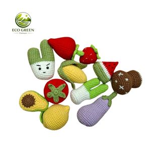 Crochet Food Play Set Fruits Vegetables Handmade Yarn Toys for Pretend <b>Kitchen</b> Crochet Lime - Product Image 5