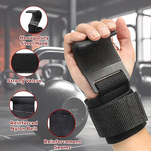 Weight Lifting Hooks Premium Deadlift <b>Straps</b> for Weightlifting and Powerlifting Weight Lifting Gloves for Pull Ups - Product Image 3