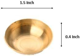 Handcrafted brass utensils indian dining set small size thali katori glass spoon traditional kitchenware pooja use decorative - Product Image 4
