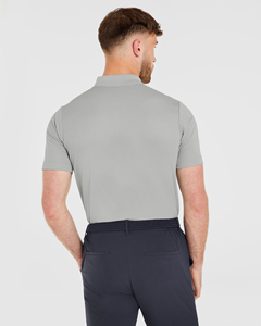 Polo de Piqué Gris Claro para Hombre, Manga Corta, Corte Regular, Color Sólido Informal, Tejido de Punto - Product Image 6