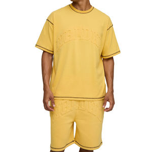 Ensemble 2 pièces personnalisé avec logo imprimé pour homme : short et t-shirt décontractés en fibre de bambou tricotée à séchage rapide - Product Image 4