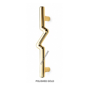 Concept Home Geometric Brass Cabinet Handle Polished <b>Gold</b> Minimalist Design Durable Furniture Handle - Product Image 5