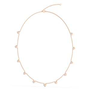 Collier avec pendentif en diamant de laboratoire taille cœur 3,30 CTW, clarté VS+, or rose 9K, bijoux de luxe, 16 pouces - Product Image 1