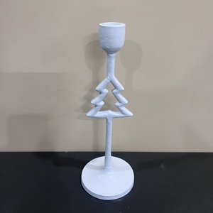 Artisan Design CH563 Aluminum Handmade Candle Holder for Home Decoration and Christmas Tabletop Decor with White Finish - Product Image 4