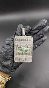 Colgante Personalizado de Moissanita Natural con Logotipo y Letra Inicial, Estilo Hip Hop, Plata de Ley 925, Joyería Fina, Colgantes y Dijes - Product Image 4