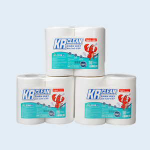 Serviettes de table non tissées Krclean Premium 15x15cm en pâte de bois vierge blanche, enroulées, 1 pli, fabriquées en usine au Vietnam - Product Image 1