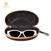 Étui rigide antichoc en EVA pour lunettes avec mousqueton, boîte de rangement portable à fermeture éclair pour lunettes de soleil, idéal pour les activités de plein air