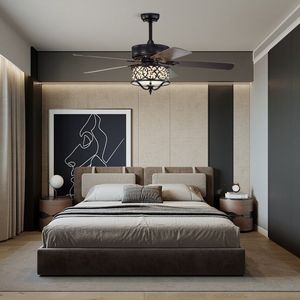 52-Inch <b>Light</b> <b>Retro</b> <b>Ceiling</b> Fan with Reversible Blades - Product Image 6