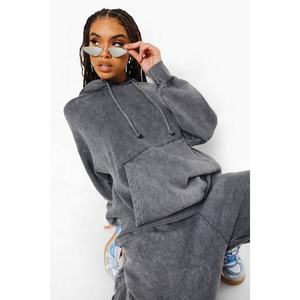 Sweat-shirts pour femmes en coton délavé à l'acide, style hiver sombre, avec imprimé ange noir, vêtements personnalisés de niche - Product Image 5