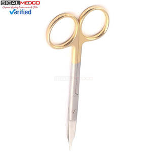 Tijeras Goldman Fox de 5 Pulgadas con Insertos de Carburo de Tungsteno, Mango Chapado en Oro, Precisión Quirúrgica, Certificación CE - Product Image 5