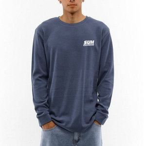 Chemise en coton 100% premium pour homme, tricot gaufré, couleur unie, manches longues, respirante, écologique, décontractée, en vente en ligne - Product Image 2