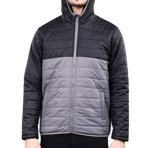 Wholesale 100% Nylon Puffer <b>Jacket</b> for <b>Men</b>-Warm Stand Collar Hooded Smooth Zippers Clean Look - Product Image 4