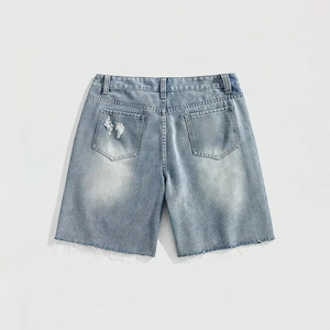 Pantalones Cortos Anchos de Pana para Hombre, Diseño Cielo Estrellado, Desgastados, con Dobladillo Deshilachado, Estilo Urbano, 100% Algodón, Secado Rápido - Product Image 3