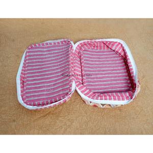 New Arrival Wholesale Handcrafted Tassel Printed Pure 100% Cotton Zipper Closure Small Eco-Friendly Cosmetic Organizer Bag - Product Image 5