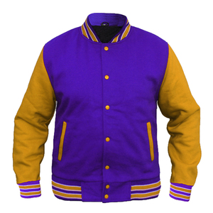 Classic Wool Blend Varsity Jacket Leather Sleeves Unisex Retro Letterman Bomber Stand Collar Solid Casual Streetwear Winter <b>Coat</b> - Product Image 3