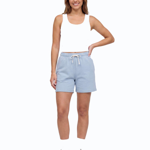 Shorts de Felpa para Mujer, Corte Holgado Casual, por Encima de la Rodilla, Color Sólido, Transpirables, de Algodón, para Uso Diario, Cómodos y Relajados - Product Image 2