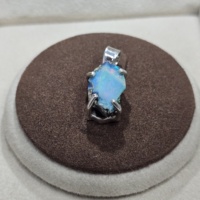 925 Silver Princess Cut Fine Jewelry Anhänger & Charms Neueste Trendy Excellent Quality Natural Rough Opal Edelstein Anhänger