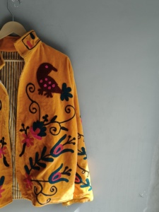 Hand Embroidered Cotton Jacket <b>Women</b> Mandarin Collar Floral Pattern Full Sleeve Spring Bohemian Style <b>Coat</b> GIFT FOR HER - Product Image 5